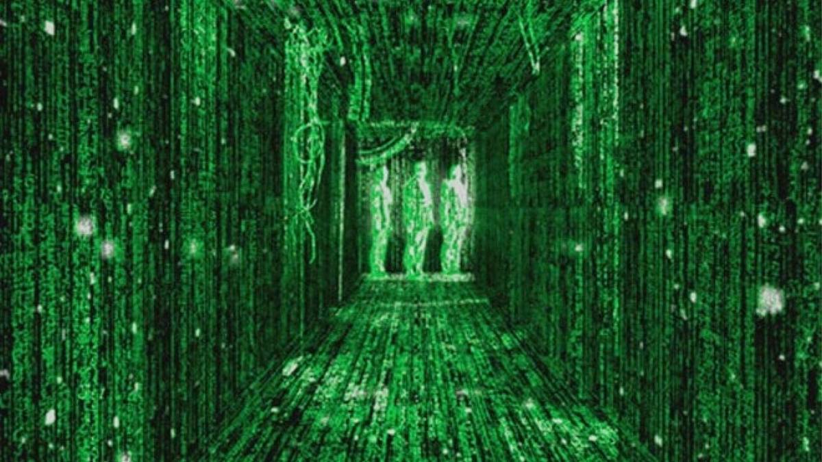 Scene in the matrix where Neo sees agents as source code